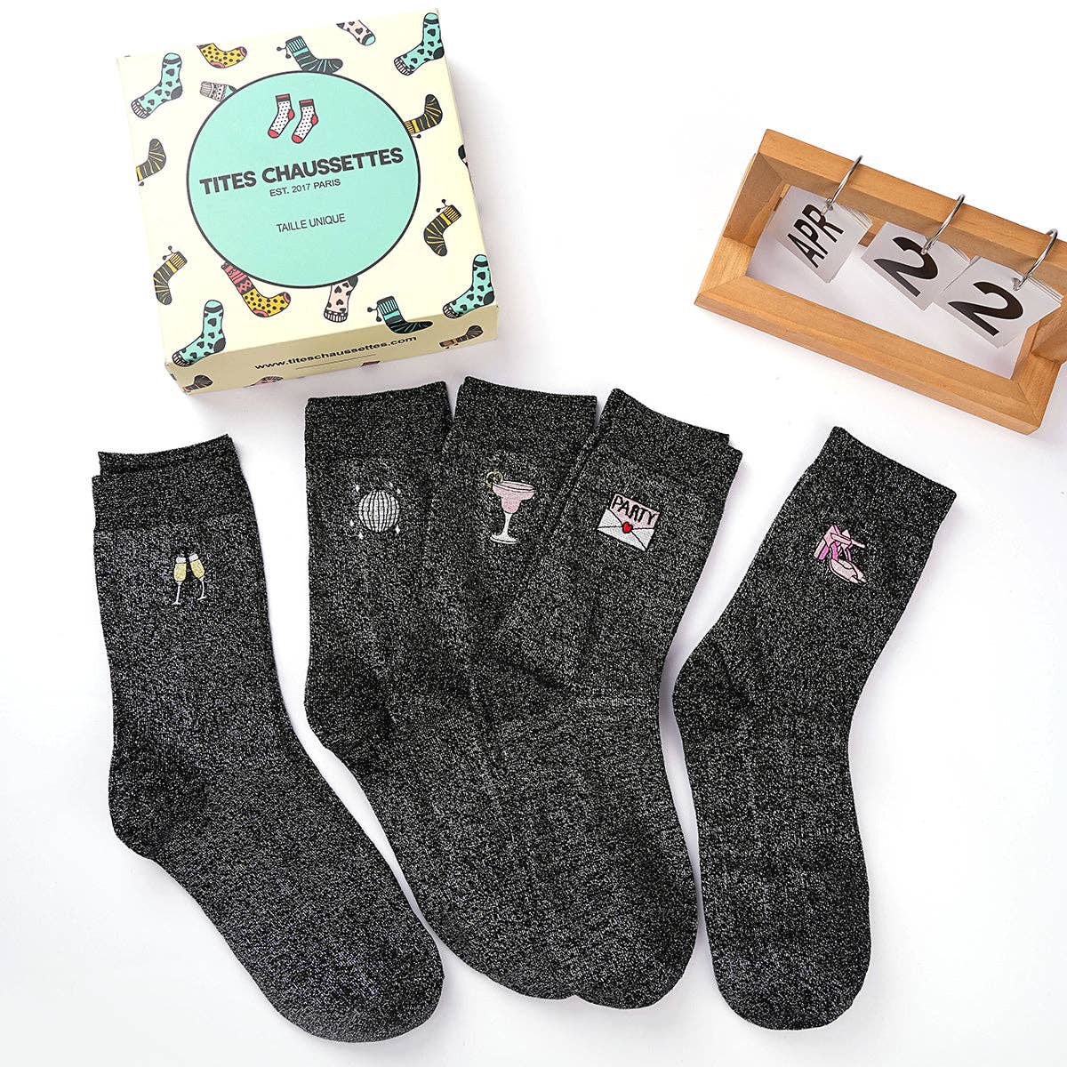 🥂 Glitter Party - 5er Glitzersocken Set
