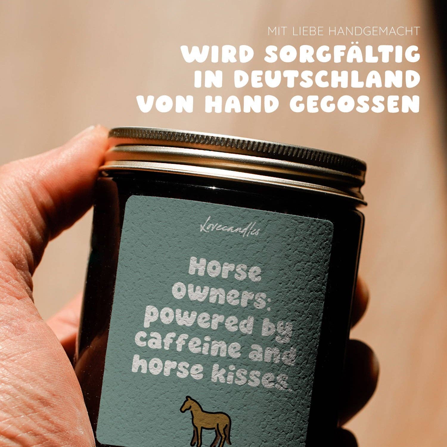 Vanille Duftkerze - Horse owners: powered by caffeine and horse kisses