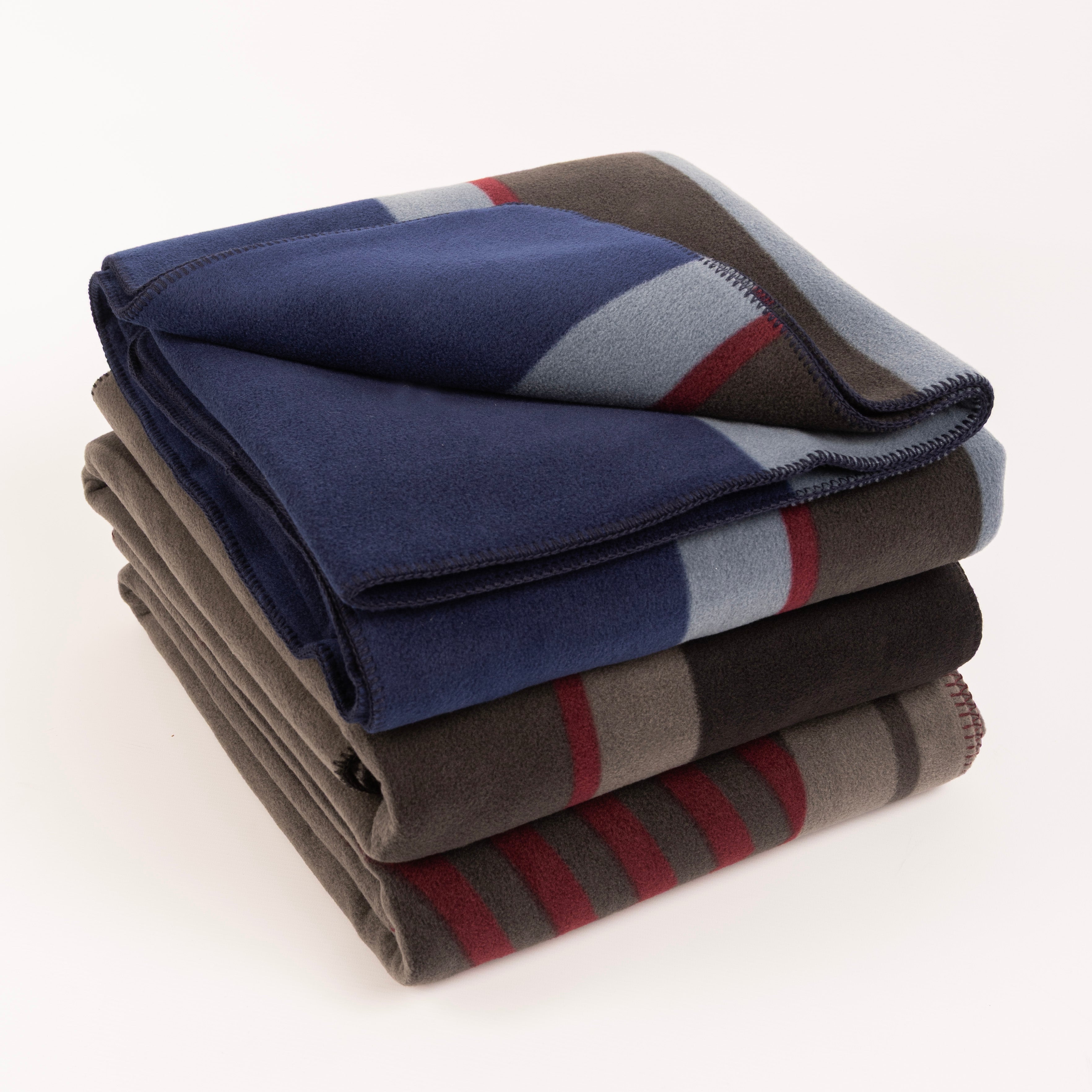 Fleecedecke Square Stripes Schwer 140x160cm