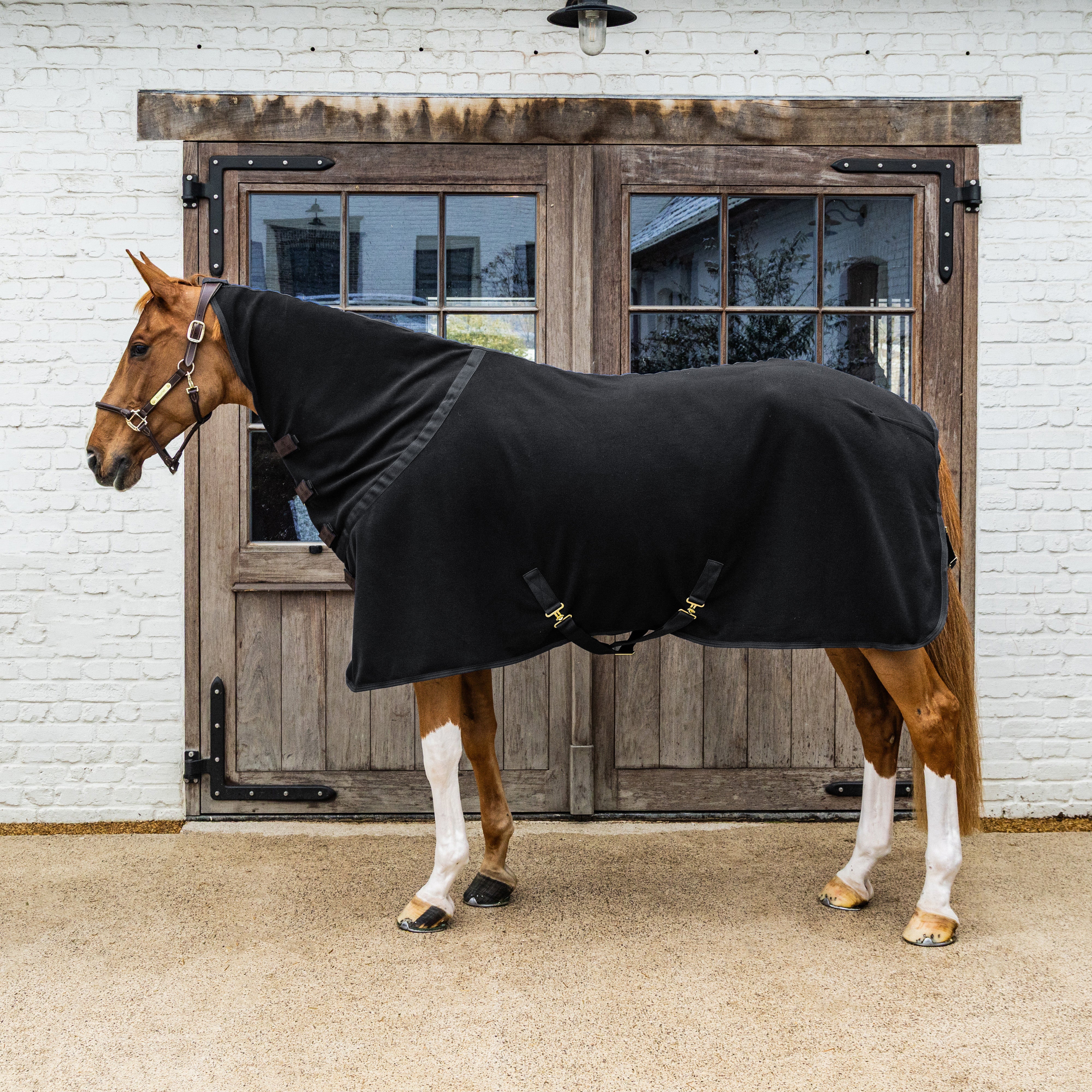 Abschwitzdecke Fleece Mit Halsteil Schwartz 125 5