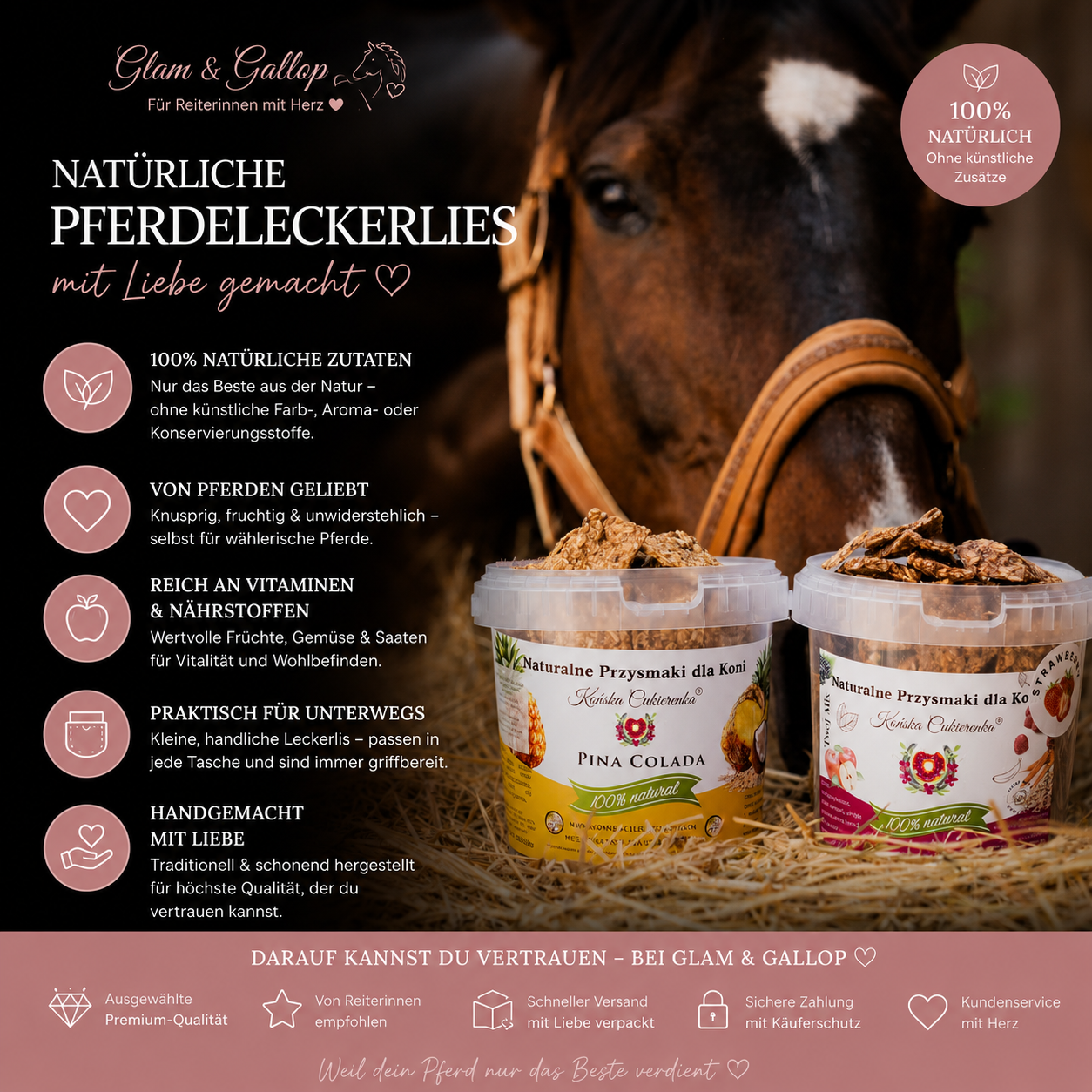 3er CANDYHERZEN Leckerlies - Pony Bueno