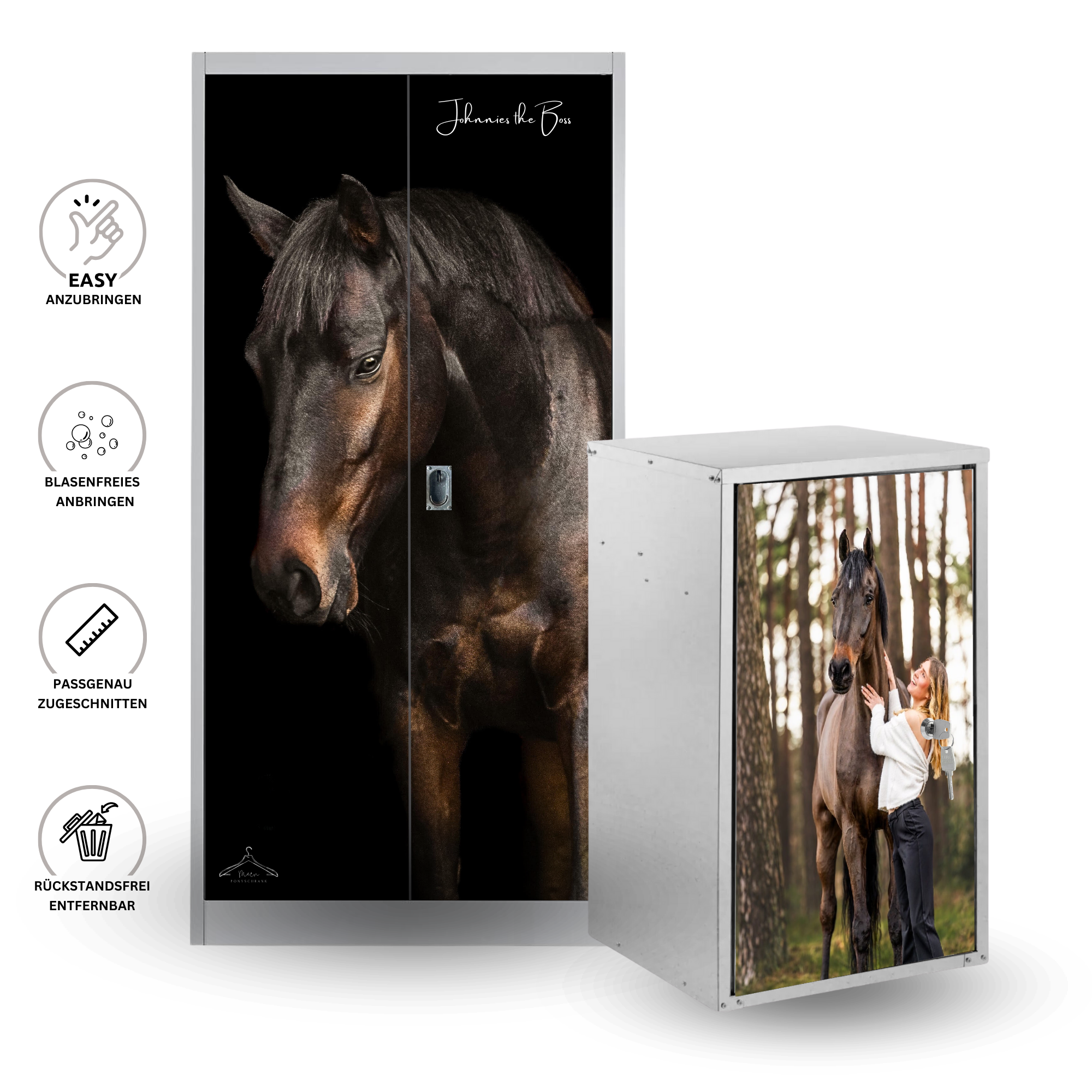 Personalisierte Sattelschrank Folie mit eigenem Foto