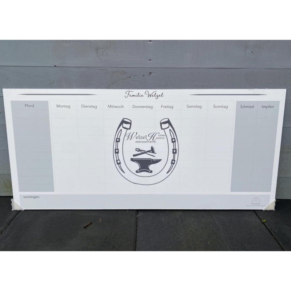 Personalisierte Stalltafel im Wunschdesign