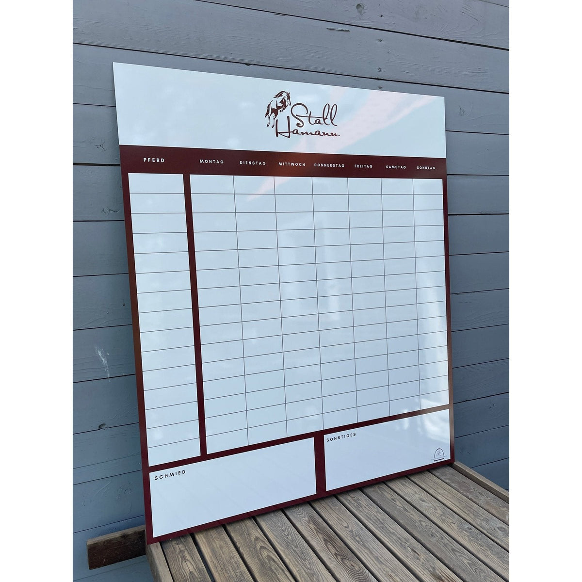 Personalisierte Stalltafel im Wunschdesign