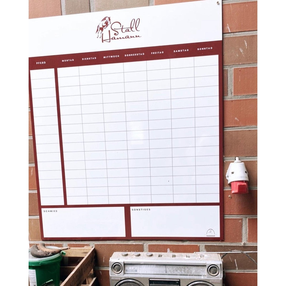 Personalisierte Stalltafel im Wunschdesign