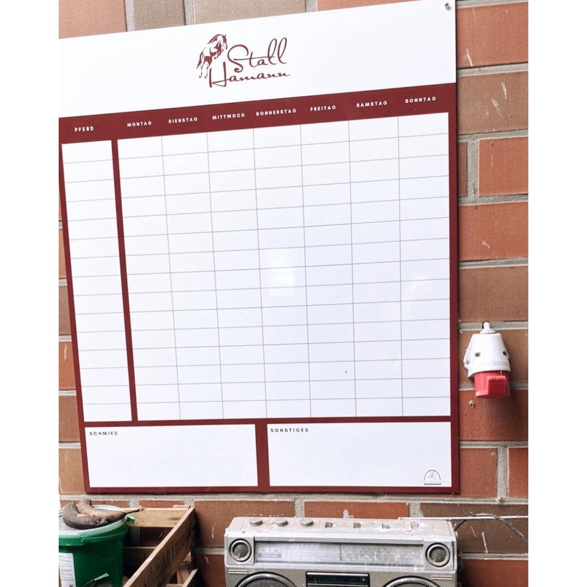 individuelle Stalltafel / Whiteboard